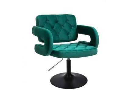 Židle ADRIA VELUR na černém talíři - zelená