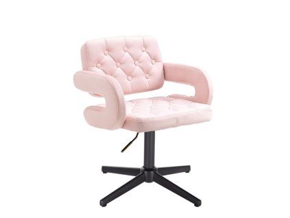 Židle ADRIA VELUR na černém kříži - světle růžová