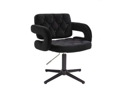 Židle ADRIA VELUR na černém kříži - černá