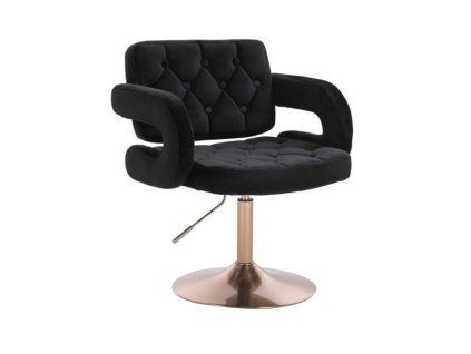 Židle ADRIA VELUR na zlatém talíři - černá