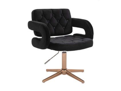 Židle ADRIA VELUR na zlatém kříži - černá