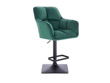 Barhocker AMALFI Velours mit schwarzem Vierkantgestell - Grün