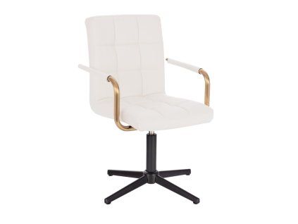 Židle VERONA GOLD na černém kříži - bílá