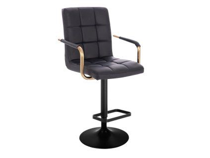 Barová židle VERONA GOLD na černém talíři - černá