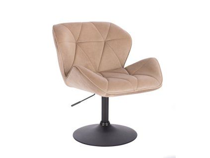 Židle MILANO VELUR na černém talíři - latte