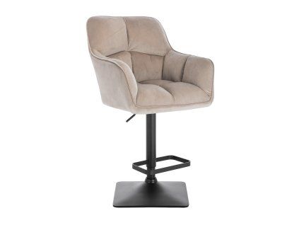 Barhocker mit Lehne AMALFI Velours mit schwarzem Vierkantgestell - Latte