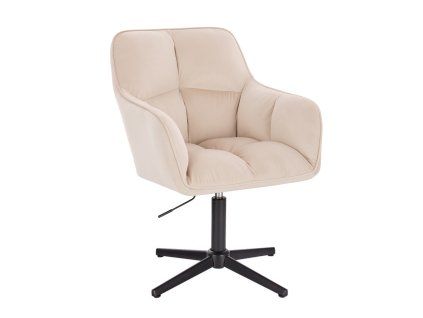 Křeslo AMALFI VELUR na černém kříži - krémové