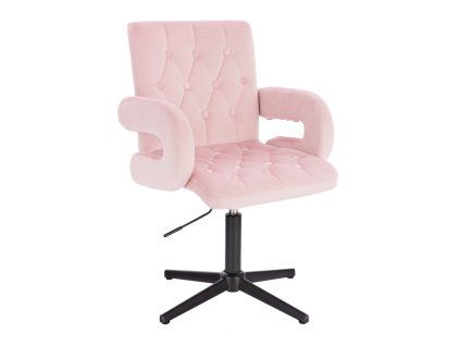 Židle BOSTON VELUR na černém kříži - světle růžová
