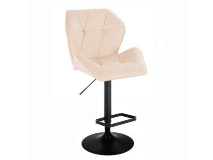 Barová židle MILANO MAX VELUR na černém talíři - krémová
