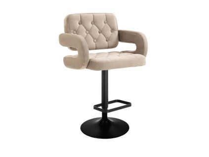 Barová židle  ADRIA VELUR na černém talíři - latte