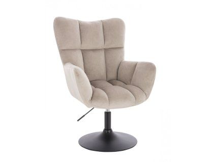 Křeslo AURORA VELUR na černém talíři - latte