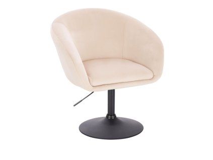 Židle VENICE VELUR na černém talíři - krémová