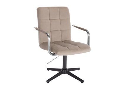 Židle VERONA VELUR na černém kříži - latte