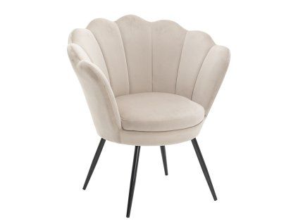 Křeslo FREY VELUR s černými nohami - latte