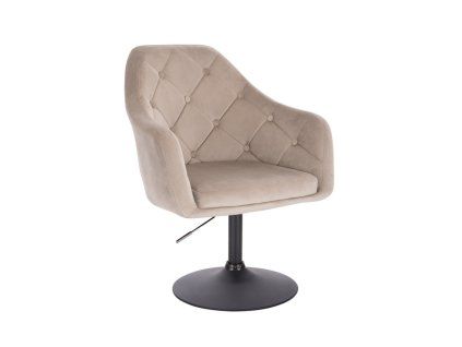 Křeslo ANDORA VELUR na černém talíři - latte