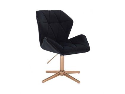 Židle MILANO MAX VELUR na zlatém kříži - černá