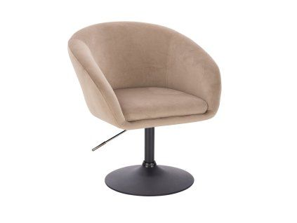Židle VENICE VELUR na černém talíři - latte