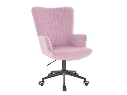 Křeslo AMADEO VELUR na černé podstavě s kolečky - levandule