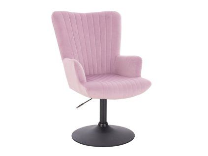 Křeslo AMADEO VELUR na černém talíři - levandule
