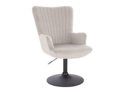 Křeslo AMADEO VELUR na černém talíři - světle šedé