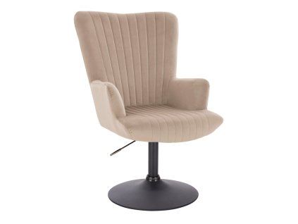 Křeslo AMADEO VELUR na černém talíři - latte