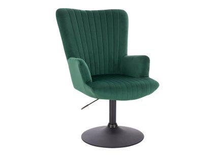 Křeslo AMADEO VELUR na černém talíři - zelené