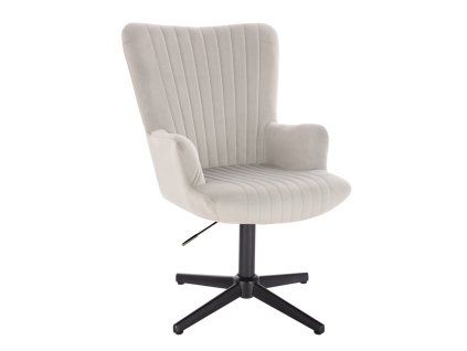 Křeslo AMADEO VELUR na černém kříži - světle šedé