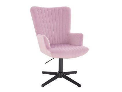 Křeslo AMADEO VELUR na černém kříži - levandule