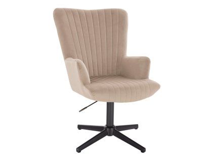 Křeslo AMADEO VELUR na černém kříži - latte