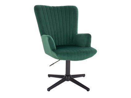 Křeslo AMADEO VELUR na černém kříži - zelené