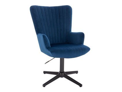 Křeslo AMADEO VELUR na černém kříži - modré