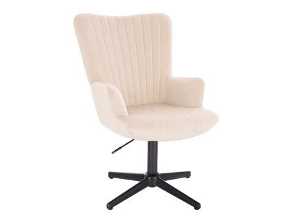 Křeslo AMADEO VELUR na černém kříži - krémové