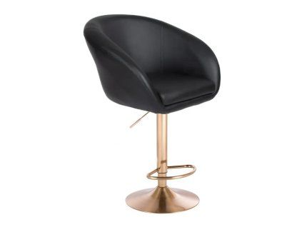 Barová židle VENICE na zlatém talíři - černá