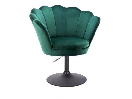 Křeslo FREY VELUR na černém talíři - zelené