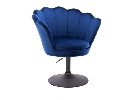 Křeslo FREY VELUR na černém talíři - modré