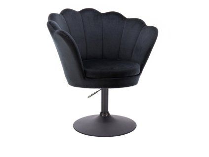 Křeslo FREY VELUR na černém talíři - černé