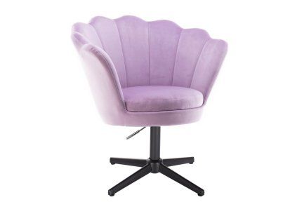 Křeslo FREY VELUR na černém kříži - levandule