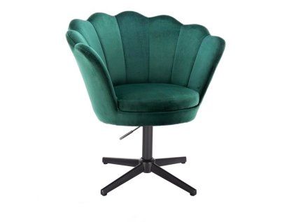 Křeslo FREY VELUR na černém kříži - zelené