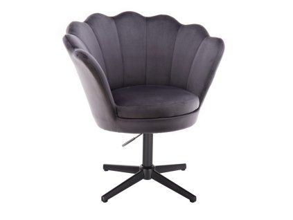 Křeslo FREY VELUR na černém kříži - tmavě šedé