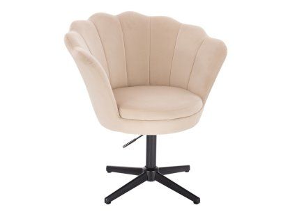 Křeslo FREY VELUR na černém kříži - krémové