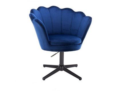 Křeslo FREY VELUR na černém kříži - modré