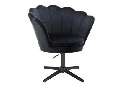 Křeslo FREY VELUR na černém kříži - černé