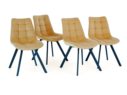 Židle ORLEN VELUR - béžová - set 4ks