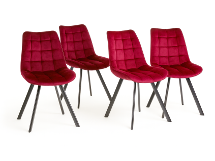 Židle ORLEN VELUR - vínová - set 4ks