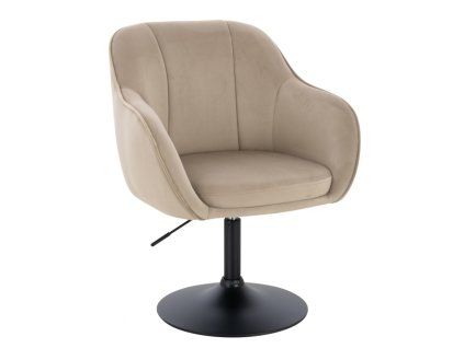 Židle AVOLA VELUR na černém talíři - latte