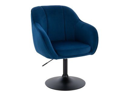 Židle AVOLA VELUR na černém talíři - modrá