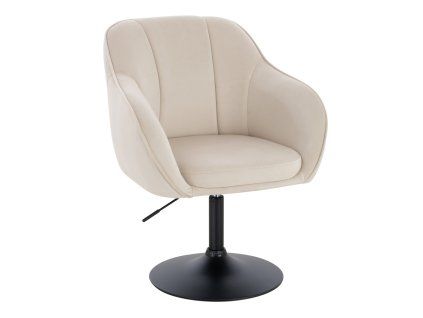 Židle AVOLA VELUR na černém talíři - krémová