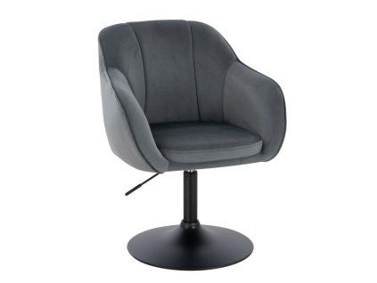 Židle AVOLA VELUR na černém talíři - tmavě šedá