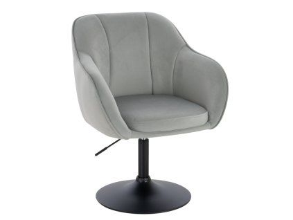 Židle AVOLA VELUR na černém talíři - světle šedá