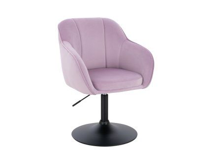 Židle AVOLA VELUR na černém talíři - levandule